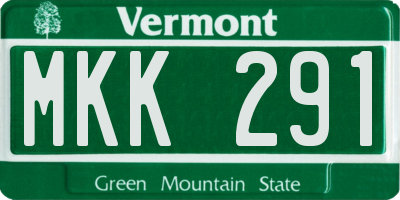 VT license plate MKK291