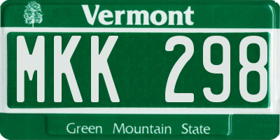 VT license plate MKK298