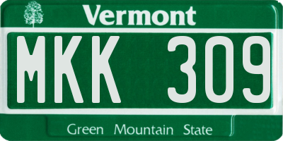 VT license plate MKK309