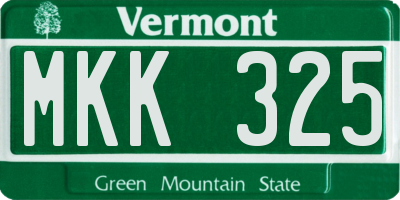 VT license plate MKK325