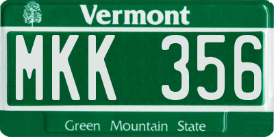 VT license plate MKK356
