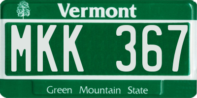 VT license plate MKK367