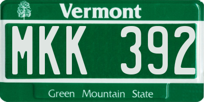VT license plate MKK392