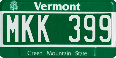 VT license plate MKK399
