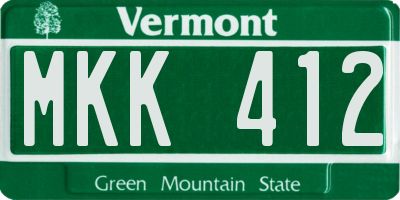 VT license plate MKK412