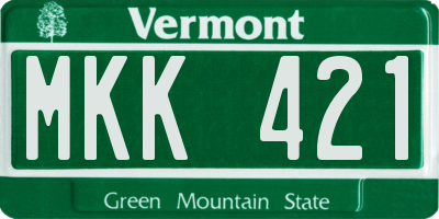 VT license plate MKK421