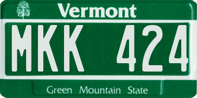 VT license plate MKK424