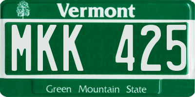 VT license plate MKK425
