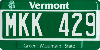 VT license plate MKK429