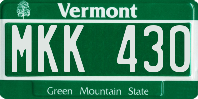 VT license plate MKK430