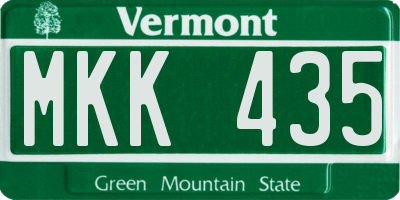 VT license plate MKK435
