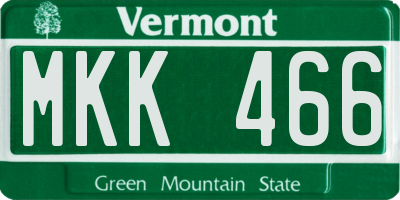 VT license plate MKK466