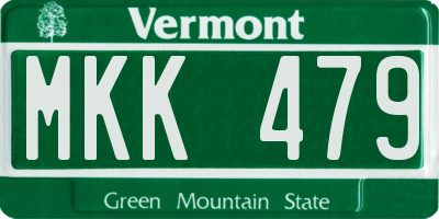 VT license plate MKK479
