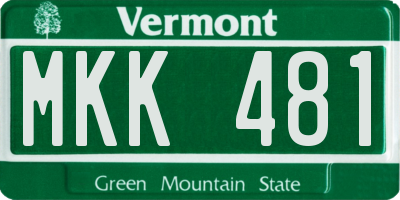 VT license plate MKK481