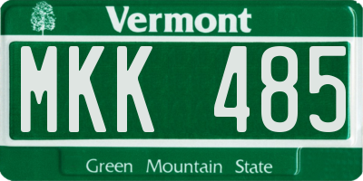 VT license plate MKK485