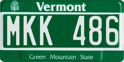 VT license plate MKK486