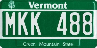 VT license plate MKK488
