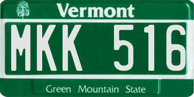 VT license plate MKK516