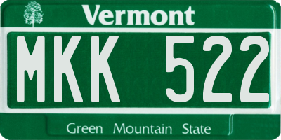 VT license plate MKK522
