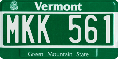 VT license plate MKK561