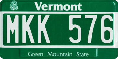 VT license plate MKK576