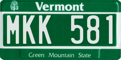 VT license plate MKK581