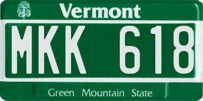 VT license plate MKK618