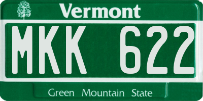 VT license plate MKK622