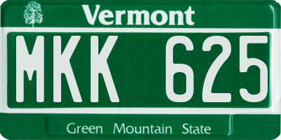 VT license plate MKK625