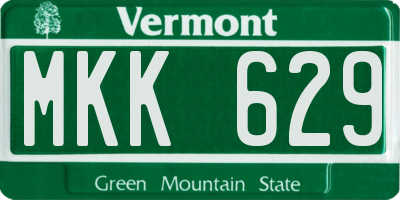 VT license plate MKK629