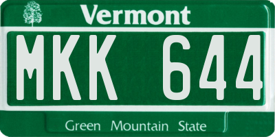 VT license plate MKK644