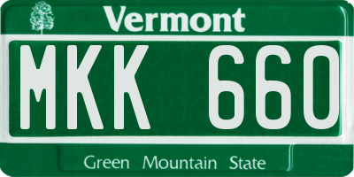 VT license plate MKK660