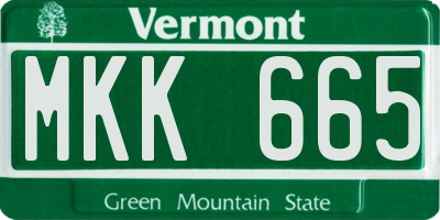 VT license plate MKK665