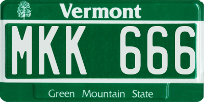 VT license plate MKK666