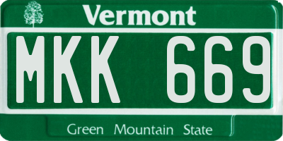 VT license plate MKK669