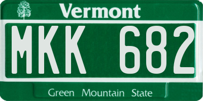 VT license plate MKK682