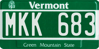 VT license plate MKK683