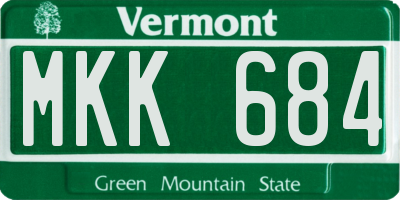 VT license plate MKK684