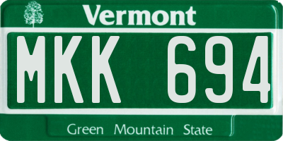 VT license plate MKK694