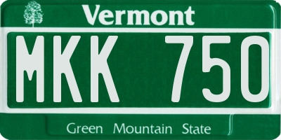 VT license plate MKK750