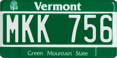 VT license plate MKK756