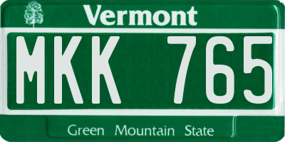 VT license plate MKK765