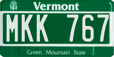 VT license plate MKK767