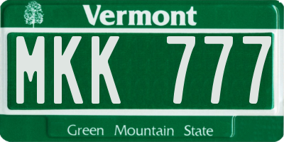 VT license plate MKK777