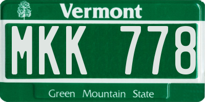 VT license plate MKK778