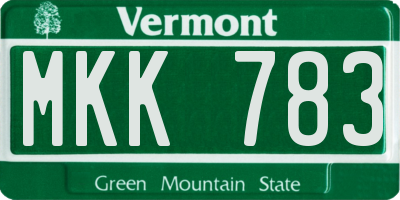 VT license plate MKK783