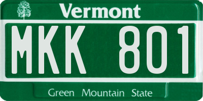VT license plate MKK801