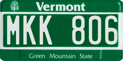 VT license plate MKK806