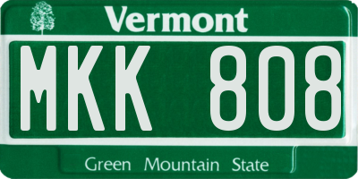 VT license plate MKK808