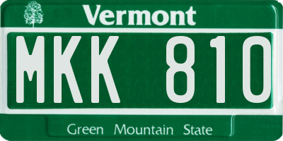 VT license plate MKK810